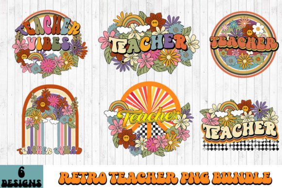 Retro Teacher Png Bundle: A Versatile Design for Creative Projects